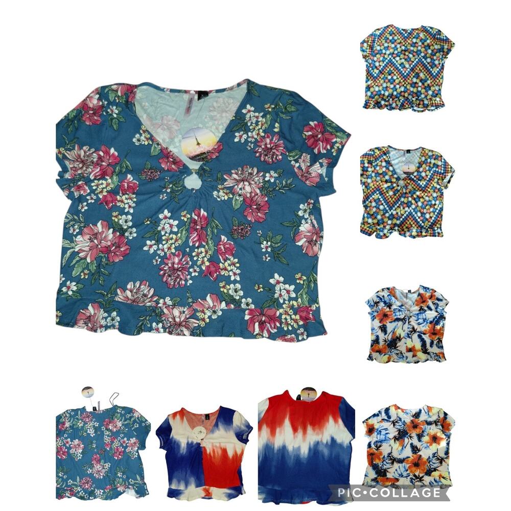 Love By Design Crop Top - Ring Detail - Knit Blouse NWT Multi Pattern Junior Fit